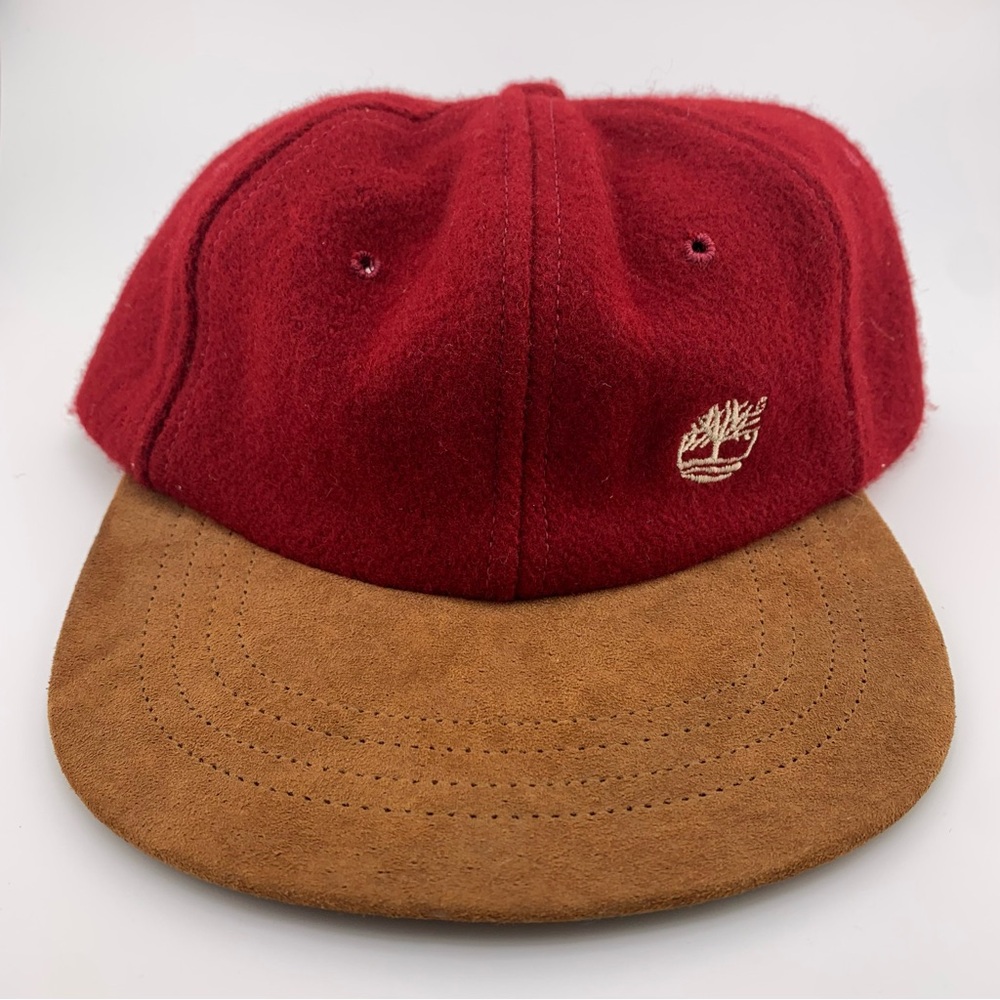 Vintage Timberland Weathergear Wool Suede Brim Hat Adjustable StrapBack Cap USA